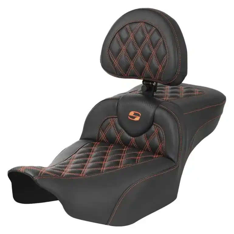 2024-25 Road Glide / Street Glide | 2023-25 CVO Road Glide / Street Glide RoadSofa CF LS Ext Reach Driver Backrest Orange Stitching Wholesale