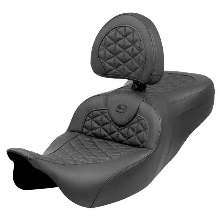 Weekend Sale 2008-2024* FLHR FLHT FLHX & FLTR Ext. Reach Roadsofa™ Tri-Gripper Seat w/Drivers Backrest