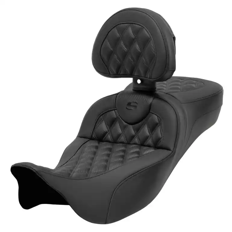 Must Have 2008-2024* FLHR FLHT FLHX & FLTR Extended Reach Roadsofa™ CF LS Seat with Driver's Backrest