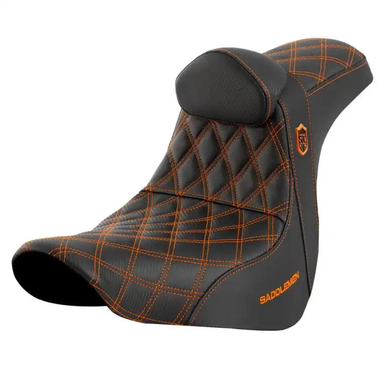 2018-2024 Harley Davidson Low Rider Seat w/ Lumbar Rest Orange Crafted