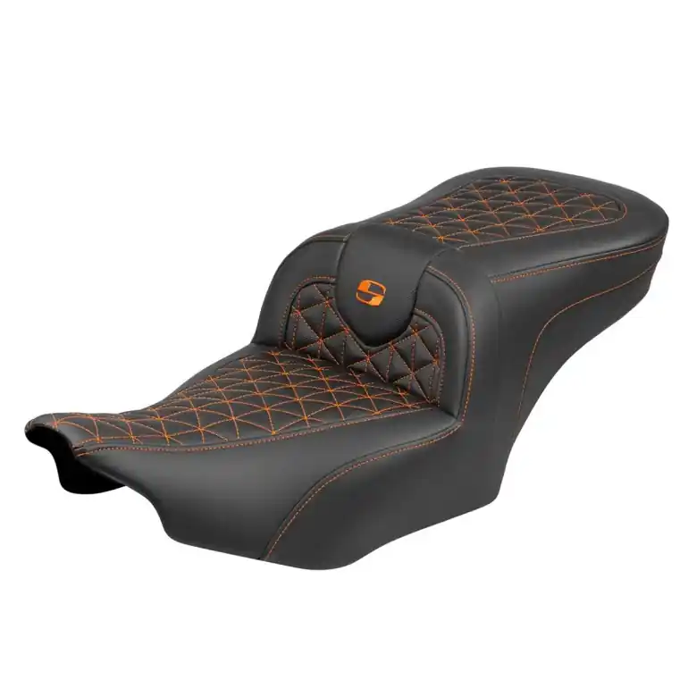 2024-25 Road Glide / Street Glide | 2023-25 CVO Road Glide / Street Glide RoadSofa Tri-Gripper Seat Orange Free Returns