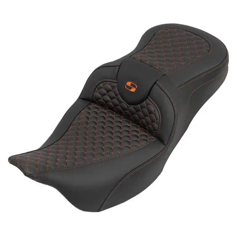Same Day Shipping 2008-2024* FLHR FLHT FLHX & FLTR Roadsofa™ DS Seat Orange Stitching