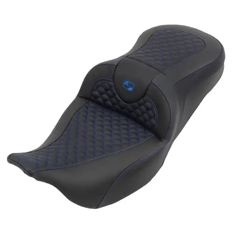 2008-2024* FLHR FLHT FLHX & FLTR Roadsofa™ DS Seat Blue Stitching Super Sale