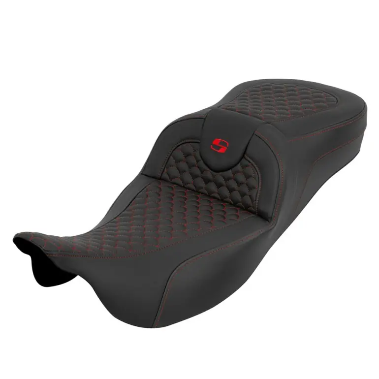 Reduced Price 2008-2024* FLHR FLHT FLHX & FLTR Roadsofa™ DS Extended Reach Seat Red Stitching