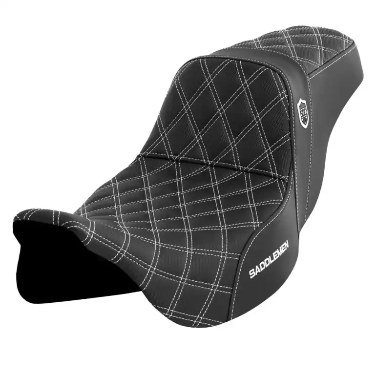Worldwide Shipping 2008-2024 Saddlemen Pro Series SDC Performance Gripper Seat White Stitching