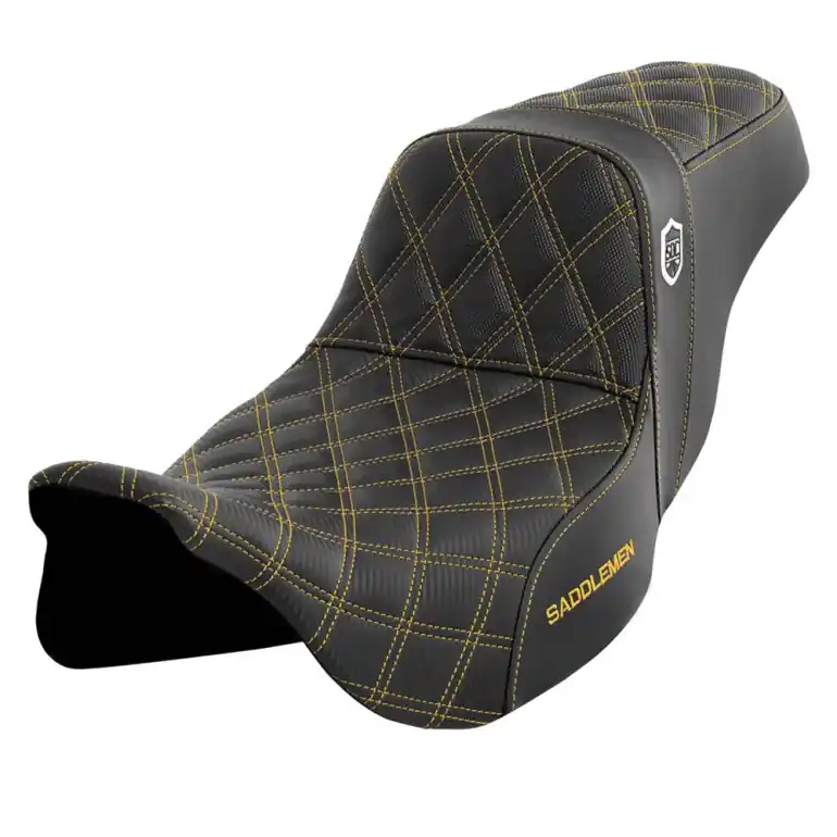 2008-2024 Saddlemen Pro Series SDC Performance Gripper Seat Gold Stitch Markdown