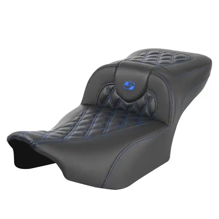 Buy Online 2024-25 Road Glide / Street Glide | 2023-25 CVO Road Glide / Street Glide RoadSofa CF LS Ext Reach Driver Backrest All Blue Stitching