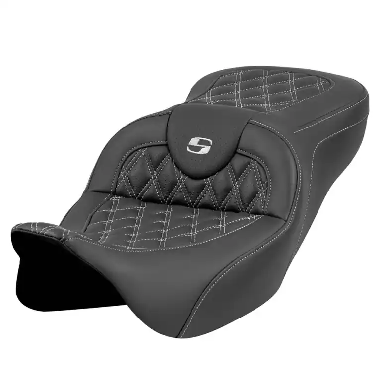 2008-2024* FLHR FLHT FLHX & FLTR Roadsofa™ LS Seat All Silver Stitch Super Sale