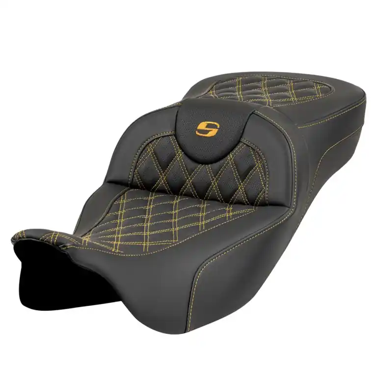 Limited Offer 2008-2024* FLHR FLHT FLHX & FLTR Extended Reach Roadsofa™ LS Seat All Gold Stitch