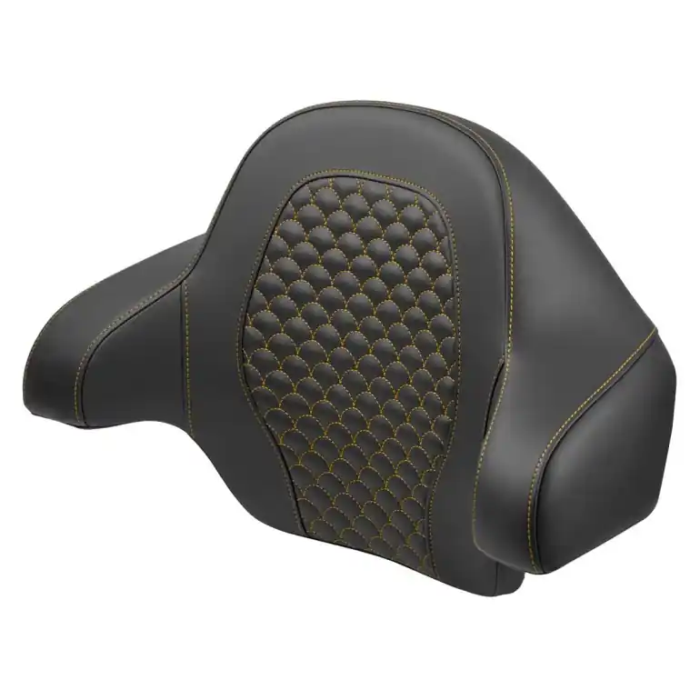 Flash Sale 2014-2025 FLHR FLHT FLHX FLTR & FLHTCUTG Roadsofa™ DS Tour Pack Backrest Pad Gold Stitch