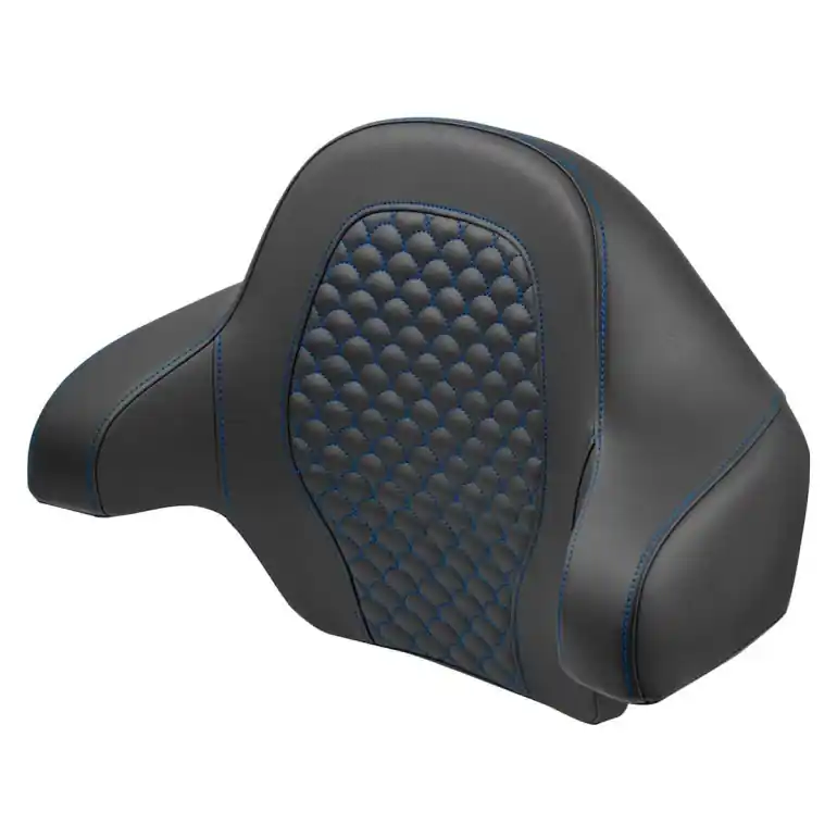 Free Returns 2014-2025 FLHR FLHT FLHX FLTR & FLHTCUTG Roadsofa™ DS Tour Pack Backrest Pad Blue Stitch