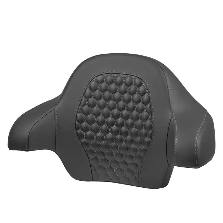 Top Rated 2014-2025 FLHR FLHT FLHX & FLTR Tour Pack Honeycomb Backrest Pad Dark Grey Stitching