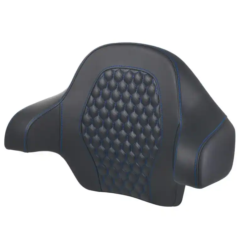 Direct From Manufacturer 2014-2025 FLHR FLHT FLHX & FLTR Tour Pack Honeycomb Backrest Pad Blue Stitching