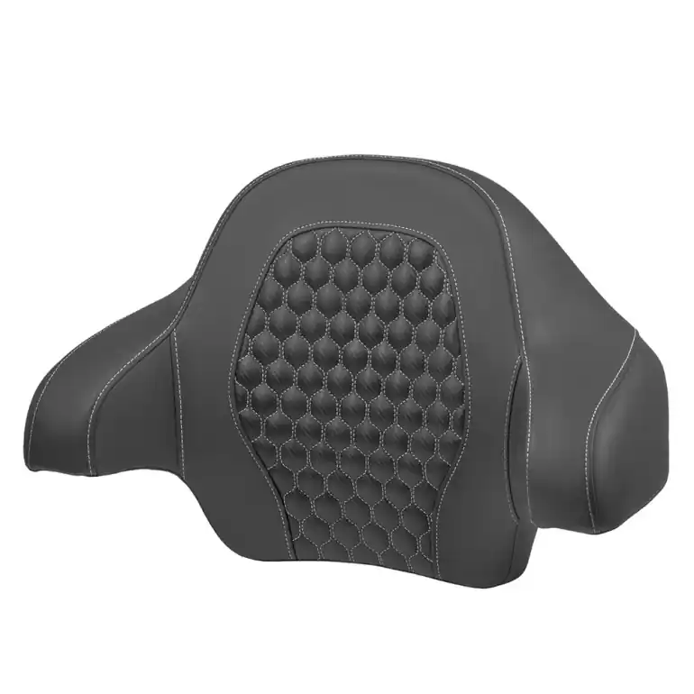 2014-2025 FLHR FLHT FLHX & FLTR Tour Pack Honeycomb Backrest Pad Silver Stitching Buy Direct