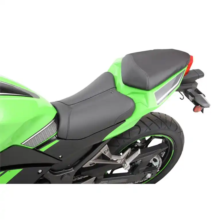 Hot Deal 2013-2015 NINJA 300 Track-CF (Low) Style Gel Channel Solo Seat - (with matching pillion cover) - Ninja Series